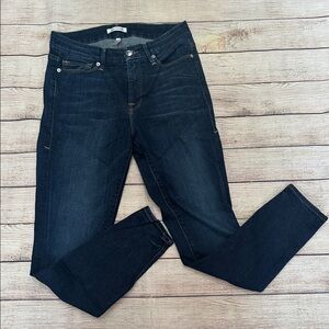 Women’s Good American Dark Blue Good Legs Stretchy Skinny Sculpting Jeans Size 6